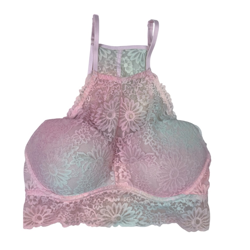 Victoria’s Secret PINK Lace High Neck Push Up Bra Bralette - Picture 2 of 5